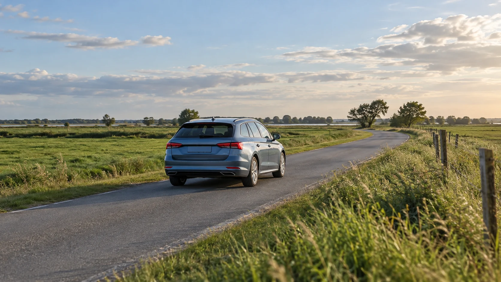 Driving on a quiet country road